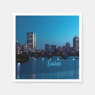Boston Massachusetts City Skyline Napkin