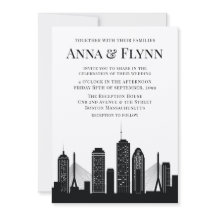 Boston Massachusetts City Skyline Wedding Party