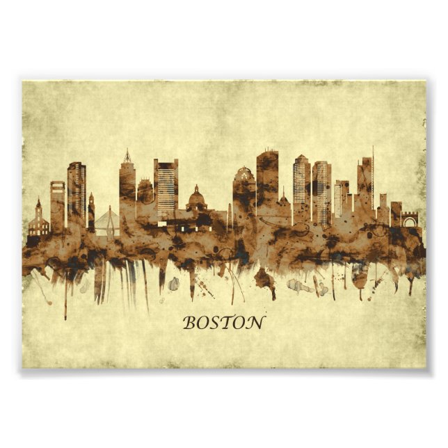Boston Massachusetts Cityscape Photo Print (Front)