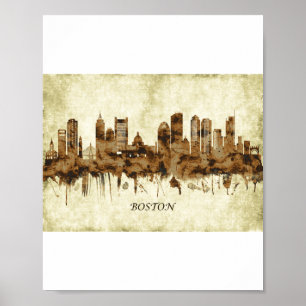 Boston Massachusetts Cityscape Poster