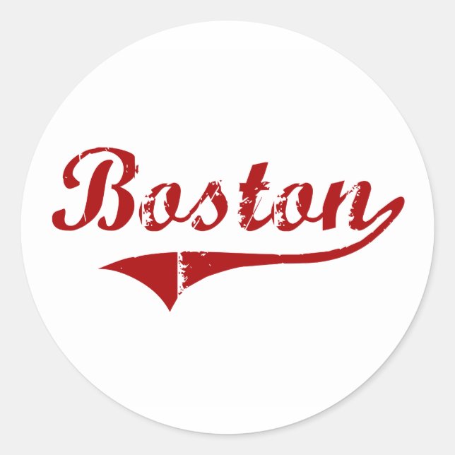 Boston Massachusetts Classic Design Round Sticker (Front)