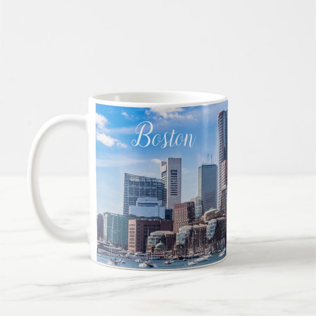 Boston Massachusetts Coffee Mug Waterfront (Left)
