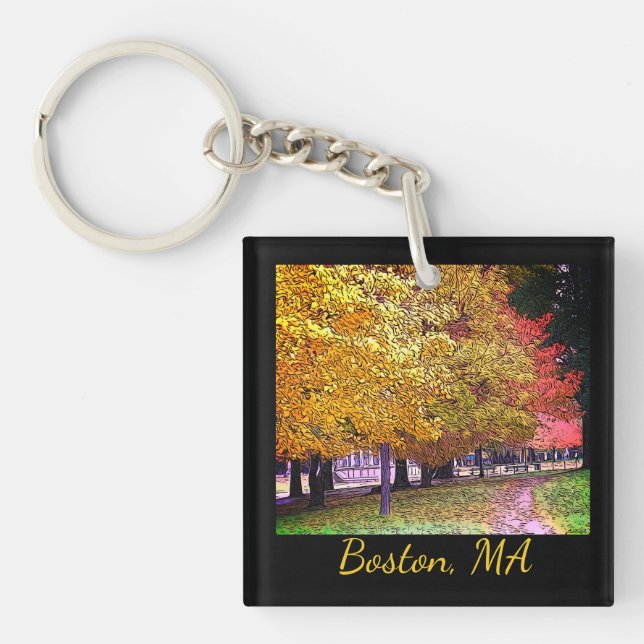 Boston, Massachusetts Fall Foliage  Key Ring (Front)
