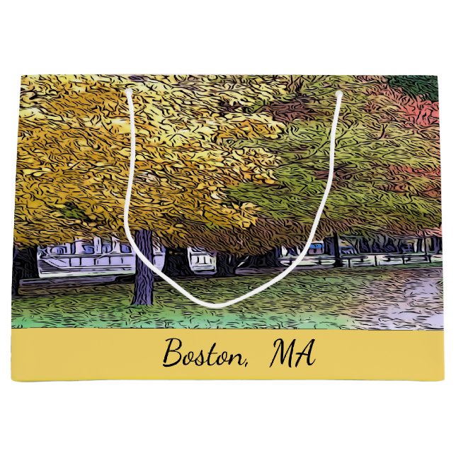 Boston, Massachusetts Fall Foliage Large Gift Bag (Front)