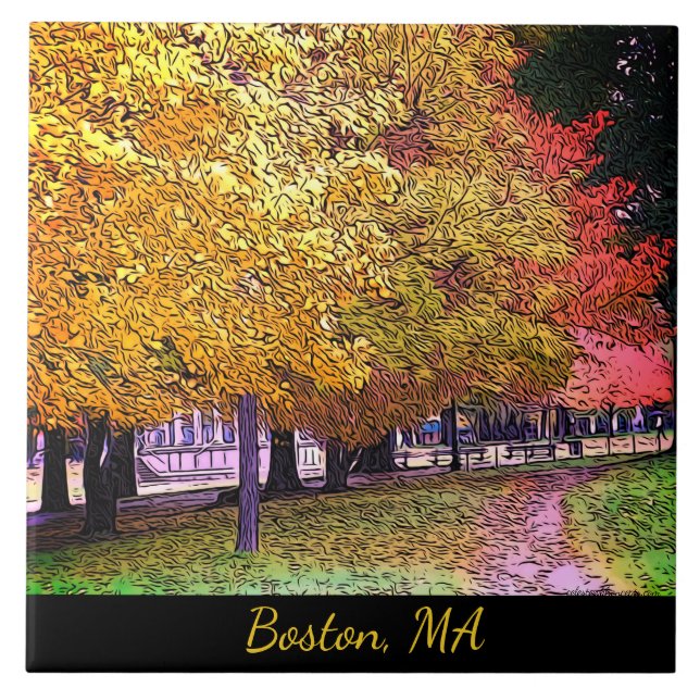Boston, Massachusetts Fall Foliage Tile (Front)