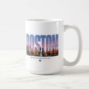 Boston Massachusetts Harbour Skyline Travel Scene Coffee Mug