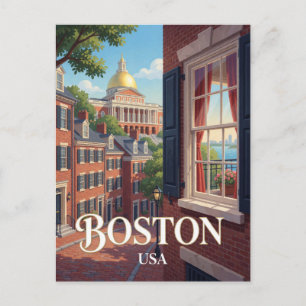 Boston Massachusetts Historic Brick Travel Postcard