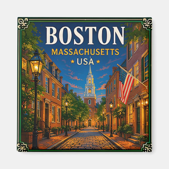 🍁 Boston Massachusetts Historic Visit 🍁 Magnet (Front)