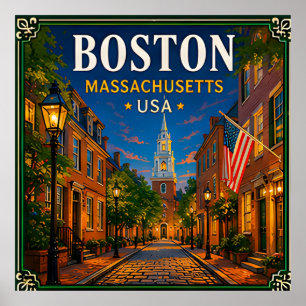 🍁 Boston Massachusetts Historic Visit 🍁 Poster