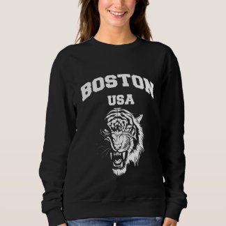 Boston Massachusetts Illustration With Wild Graphi Sweatshirt