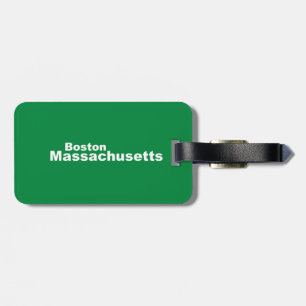 Boston, Massachusetts Luggage Tag w/ leather strap
