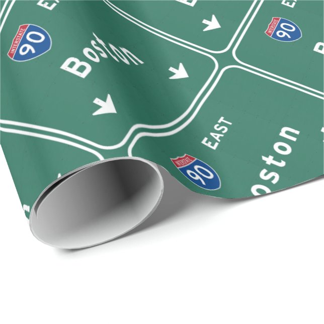 Boston Massachusetts ma Interstate Highway Road : Wrapping Paper (Roll Corner)