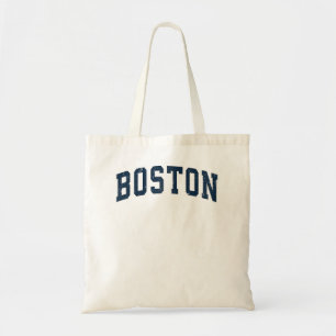 Boston Massachusetts MA Vintage Sports Design Navy Tote Bag