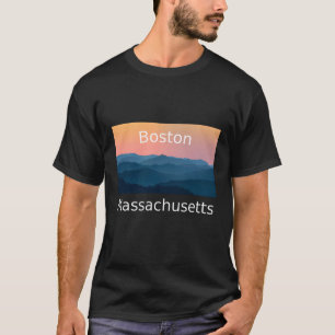 Boston Massachusetts Mountain sunset hometown T-Shirt