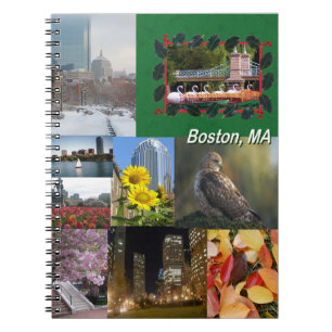 Boston, Massachusetts Photo Collage Spiral Notebook