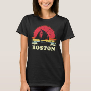 Boston Massachusetts Sail Boat Boating Captain Sai T-Shirt