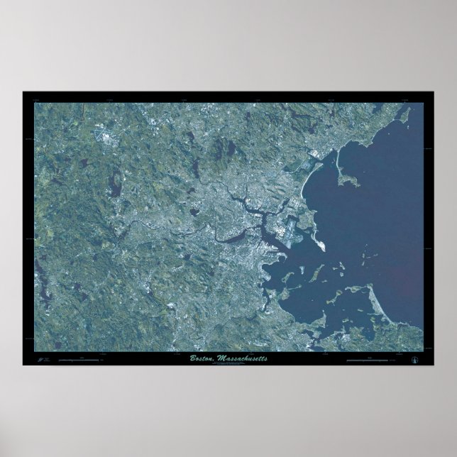 Boston, Massachusetts satellite poster (Front)