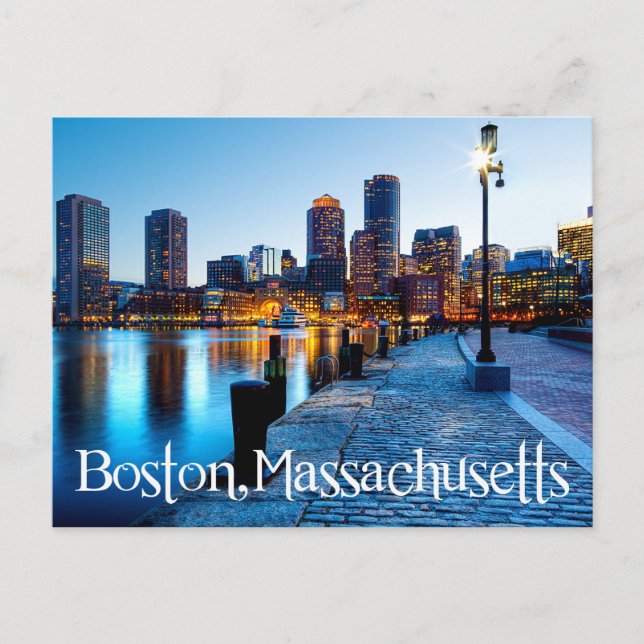 Boston Massachusetts Skyline at Sunset  Post Card (Front)