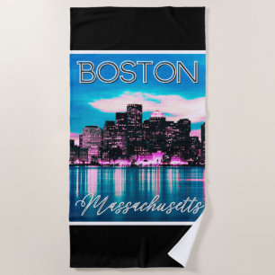 Boston Massachusetts Skyline Beach Towel