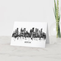 Boston Massachusetts Skyline BW