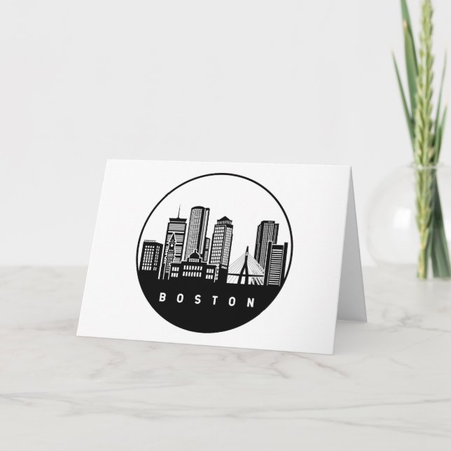 Boston Massachusetts Skyline Card (Front)
