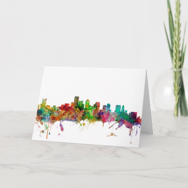 Boston Massachusetts Skyline Card (Front)