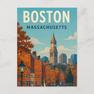 Boston Massachusetts Skyline Historic Travel Memor Postcard