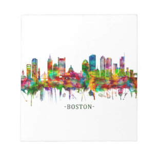 Boston Massachusetts Skyline Notepad
