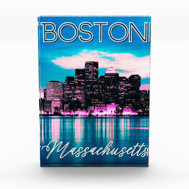 Boston Massachusetts Skyline   Photo Block (Front)