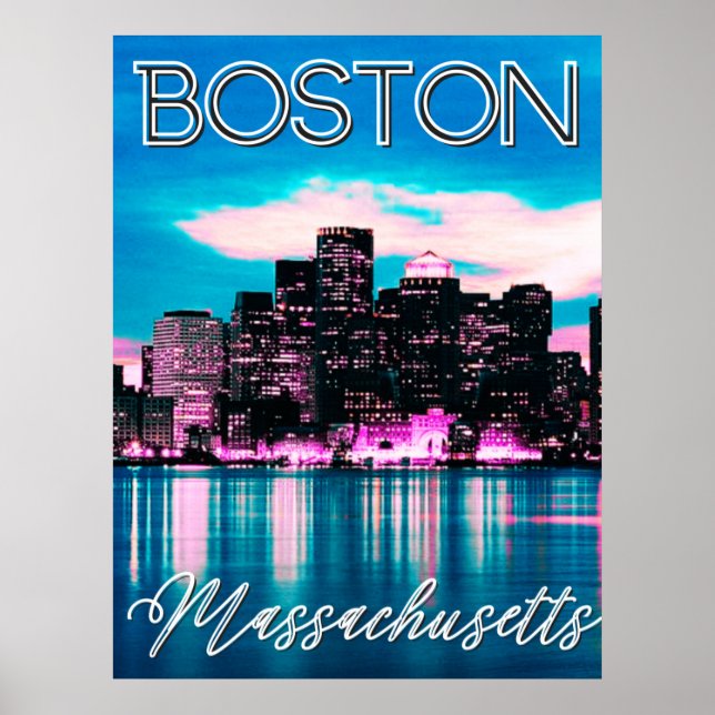 Boston Massachusetts Skyline    Poster (Front)