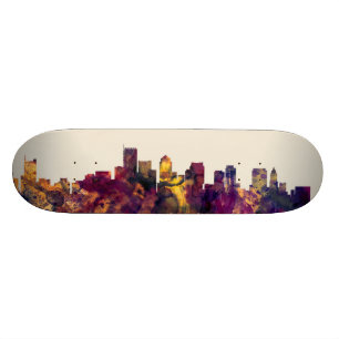Boston Massachusetts Skyline Skateboard
