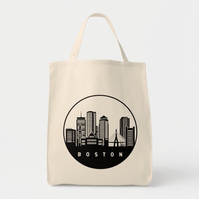 Boston Massachusetts Skyline Tote Bag (Front)