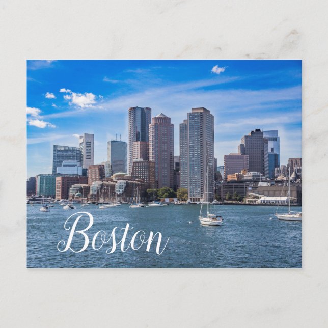 Boston Massachusetts Skyline Waterfront Postcard (Front)