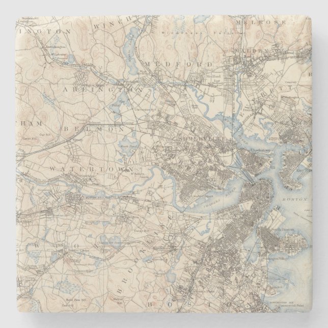 Boston, Massachusetts Stone Coaster (Front)