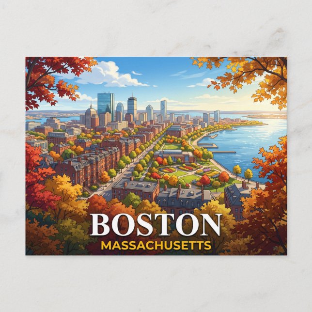 Boston Massachusetts Travel Postcard (Front)