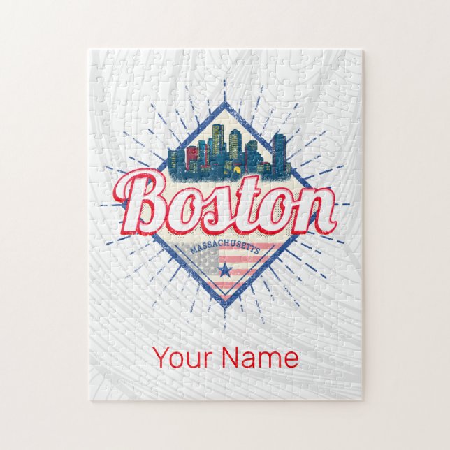 Boston Massachusetts United States Vintage USA Jigsaw Puzzle (Vertical)