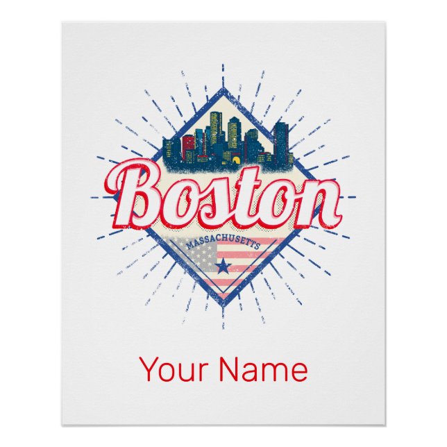 Boston Massachusetts United States Vintage USA Poster (Front)
