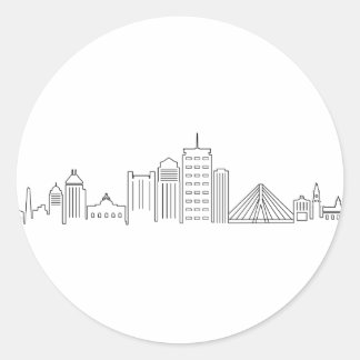 BOSTON Massachusetts USA City Skyline Silhouette Classic Round Sticker