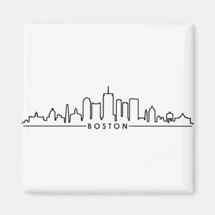BOSTON Massachusetts USA City Skyline Silhouette Magnet