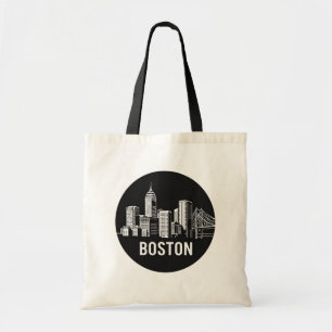 Boston Massachusetts, USA City Skyline Silhouette Tote Bag