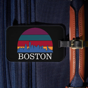 Boston Massachusetts Vintage Cityscape Luggage Tag