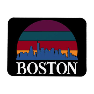 Boston Massachusetts Vintage Cityscape Photo Magnet