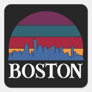 Boston Massachusetts Vintage Cityscape Square Sticker