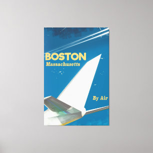 Boston Massachusetts vintage flight poster Canvas Print