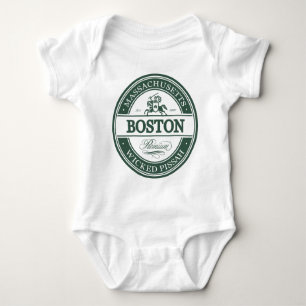 boston massachusetts - wicked pissah baby bodysuit