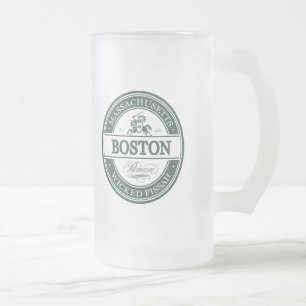 boston massachusetts - wicked pissah frosted glass beer mug