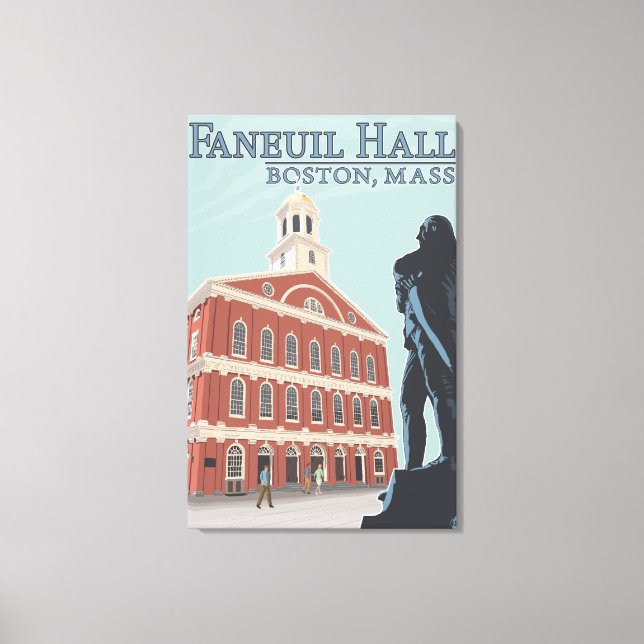 Boston, MassachusettsFaneuil Hall View Canvas Print (Front)