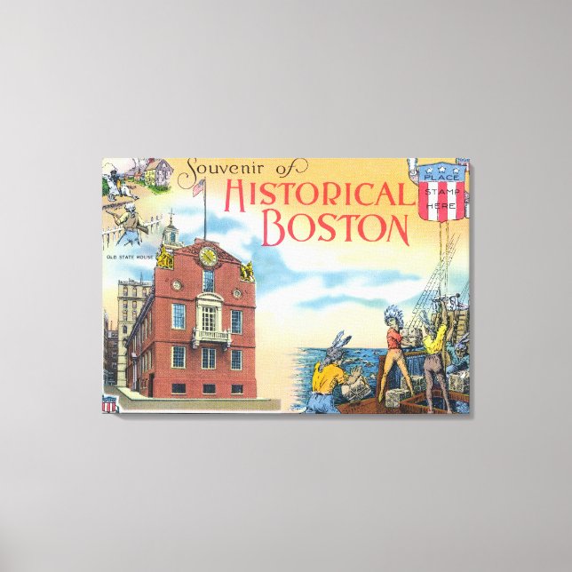 Boston, MassachusettsHistorical Boston Scenes Canvas Print (Front)