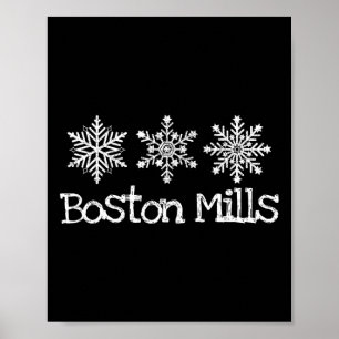 Boston Mills Ohio Ski Skier Skiing Winter Snowflak Poster