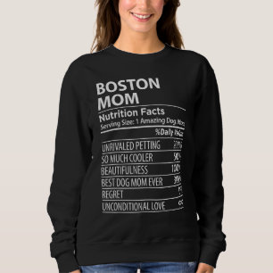 Boston Mom Nutrition Facts Boston Dog Owner Sweatshirt